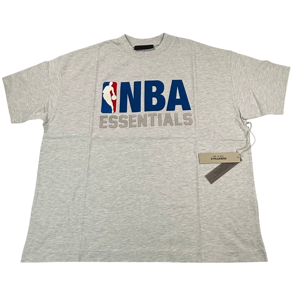 Fear of God Essentials NBA Logo T-Shirt Heather Grey XL Oversized Tee
